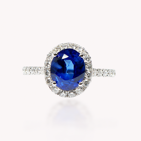 Blue Sapphire Diamond Ring