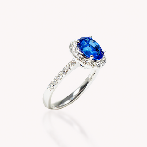 Blue Sapphire Diamond Ring
