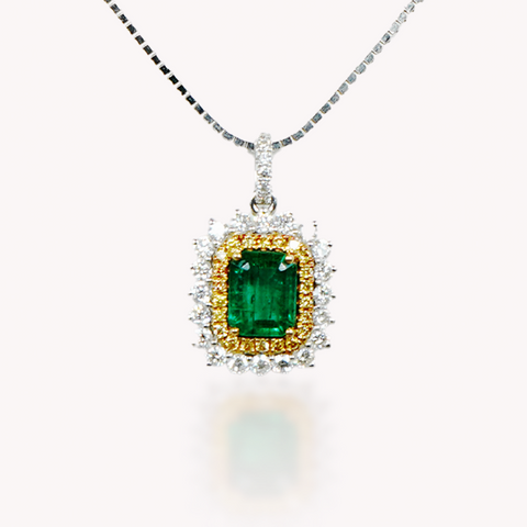 Emerald Diamond Pendant