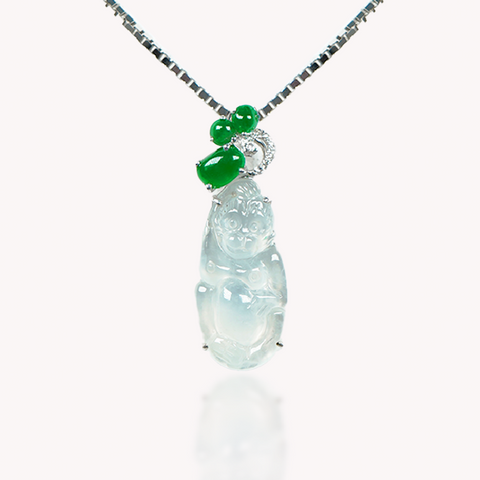 Ice Jade Monkey Pendant