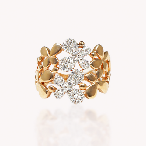 Diamond Floral Ring