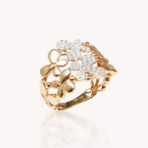 Diamond Floral Ring