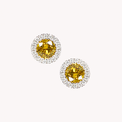 Yellow Diamond Earrings