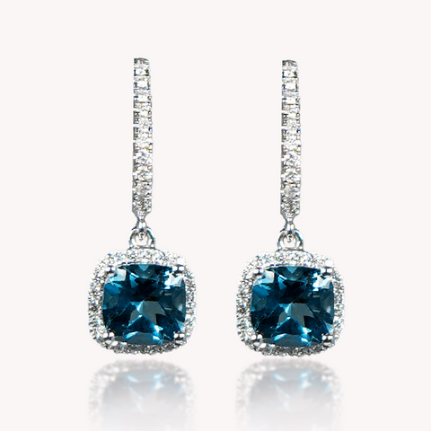 London Blue Topaz Dangle Earrings