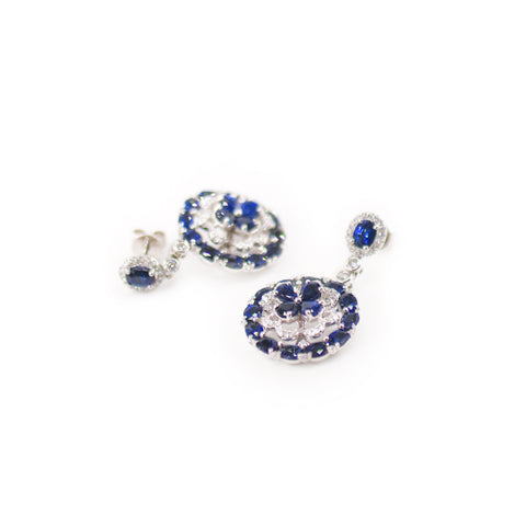 Blue sapphire diamond earrings