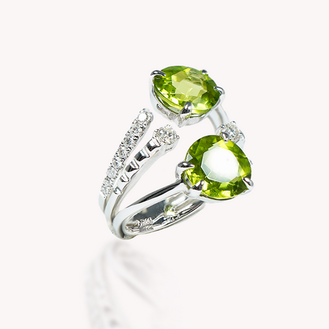 Peridot Diamond Ring