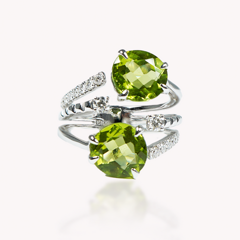 Peridot Diamond Ring