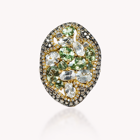 Mix Green Sapphire Ring