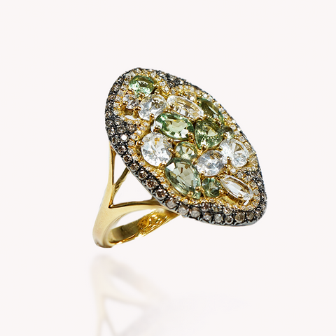 Mix Green Sapphire Ring