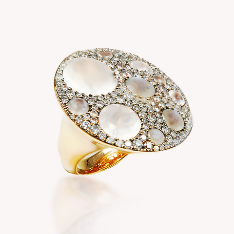Moonstone Diamond Ring