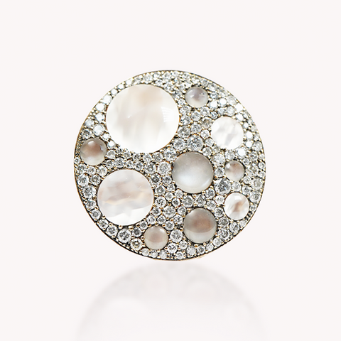Moonstone Diamond Ring
