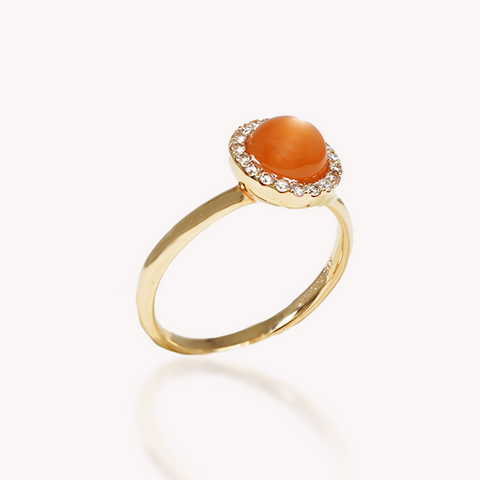 Orange Moonstone Classic Ring