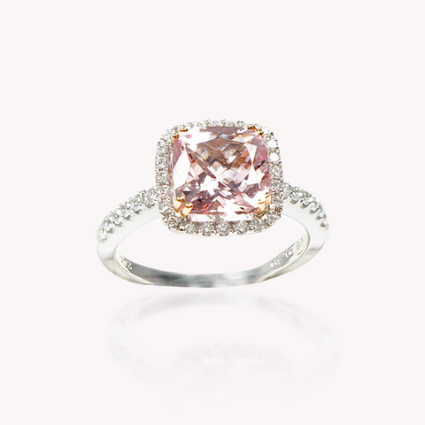 Pink Morganite Cushion-shape Ring