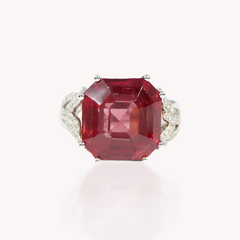 Spinel Diamond Ring