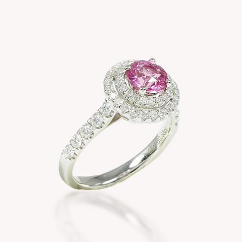 Pink Sapphire Ring with Diamonds