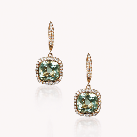 Green Amethyst Earrings