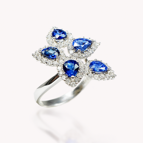 Blue Sapphire Diamond Ring