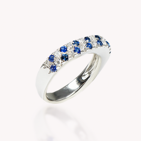 Blue Sapphire Diamond Ring