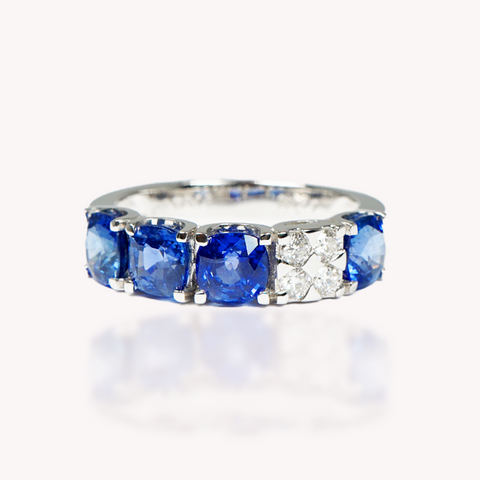 Blue Sapphire Diamond Ring