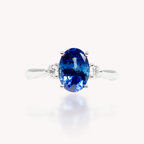 Blue Sapphire Diamond Ring