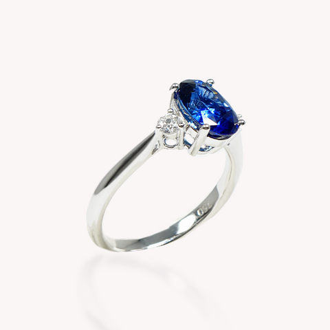 Blue Sapphire Diamond Ring