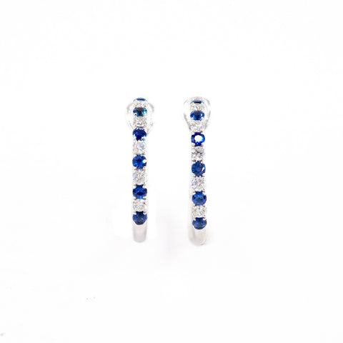 Blue Sapphire Loop Earrings