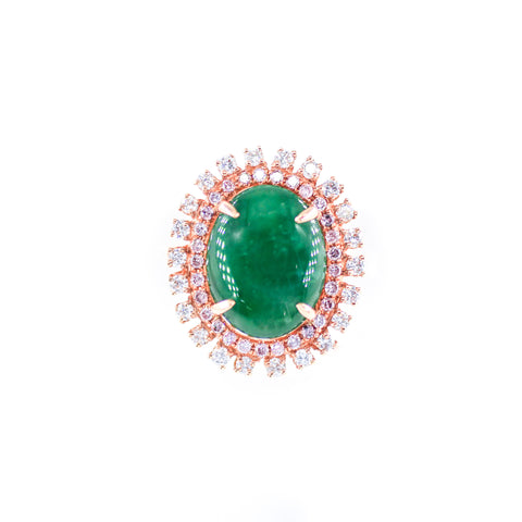 Jadeite Pink Diamond Ring