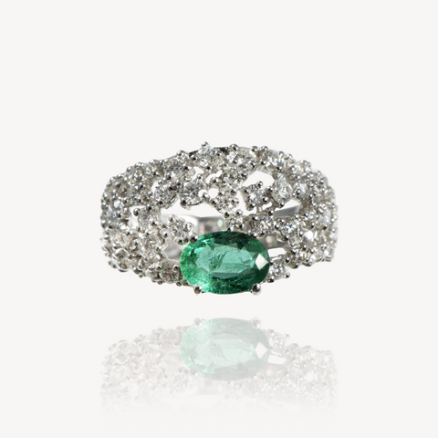 Emerald and Diamond Fancy Ring
