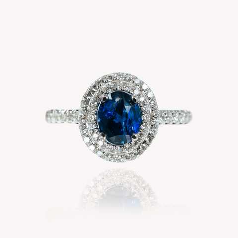 Blue Sapphire Diamond Ring