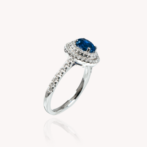Blue Sapphire Diamond Ring