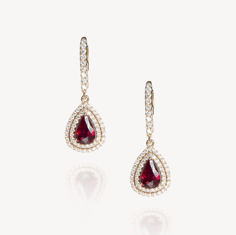 Ruby Diamond Dangle Earrings