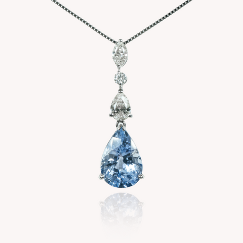 Blue Sapphire Diamond Pendant