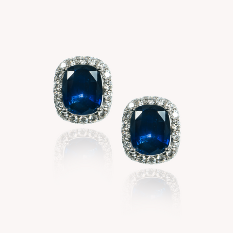 Blue Sapphire Stud Earrings