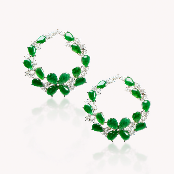 Jade Floral Earrings