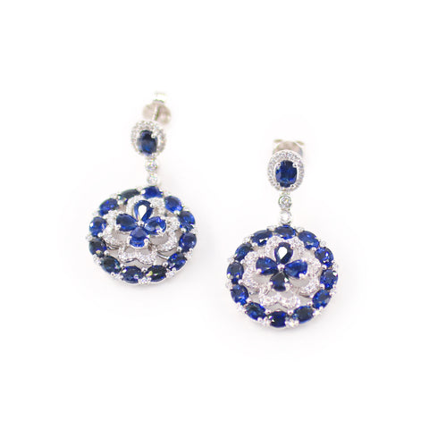 Blue sapphire diamond earrings
