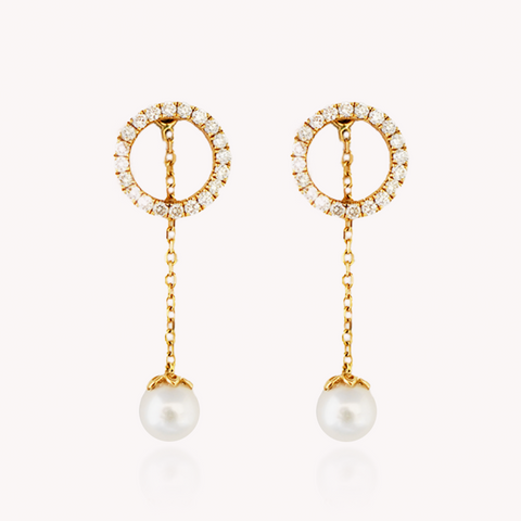 Pearl with Diamond Earrings