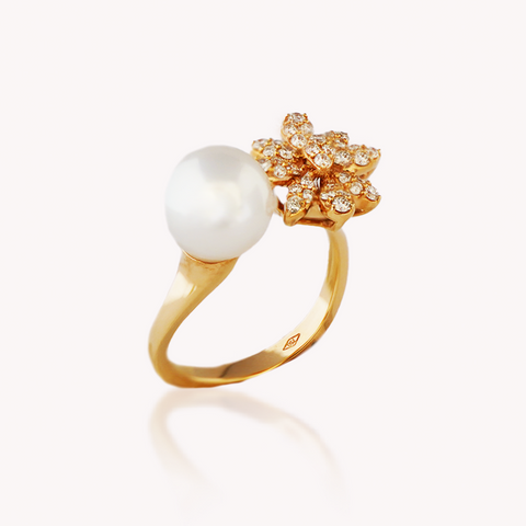 South Sea Pearl with Diamond Ring