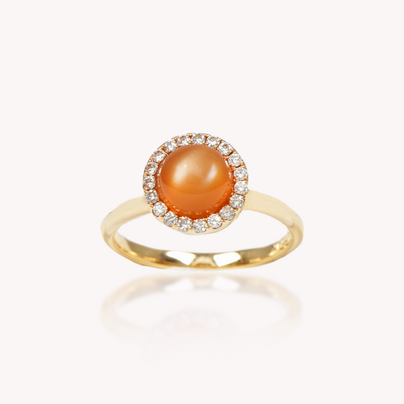 Orange Moonstone Classic Ring