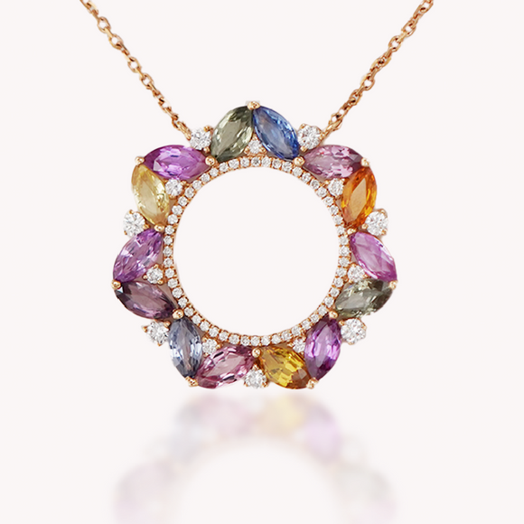 Rainbow Sapphire Necklace