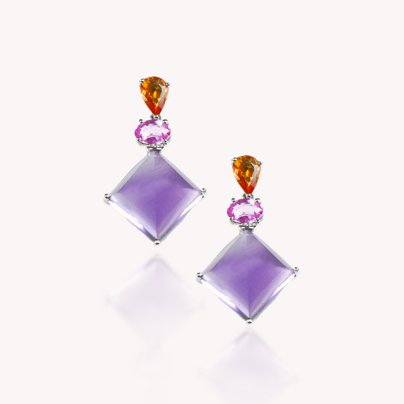 Sapphire and Amethyst Earrings