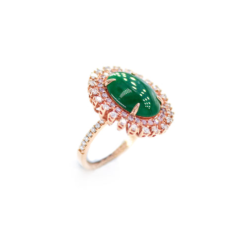 Jadeite Pink Diamond Ring