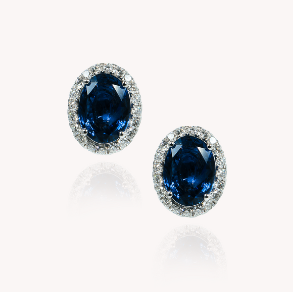 Blue Sapphire Stud Earrings